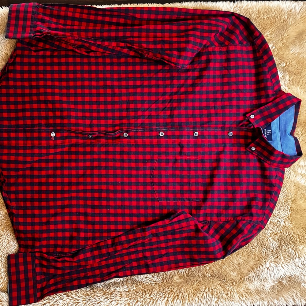 Classic Red and Black Plaid Men's Shirt